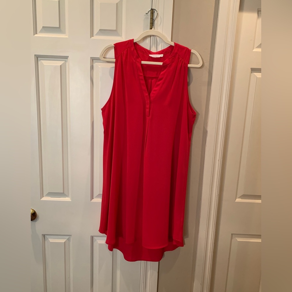 Red Sleeveless Mandarin Collar Mini Dress Size XL
